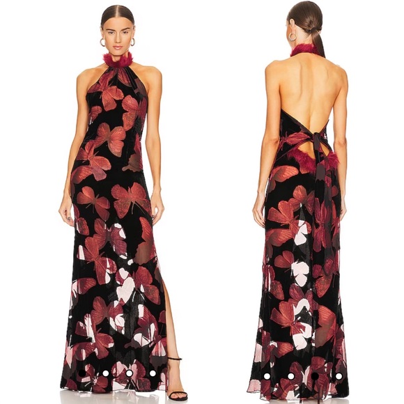 NEW NWT Kim Shui Butterfly Velvet Gown In Multi - Picture 1 of 14